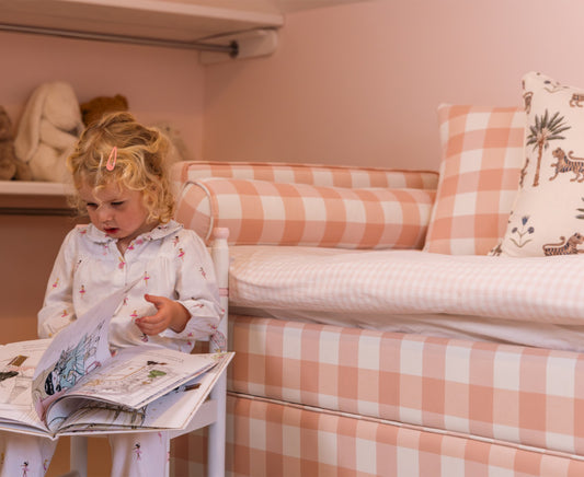 The Posie Upholstered Pink Gingham Children's Bed