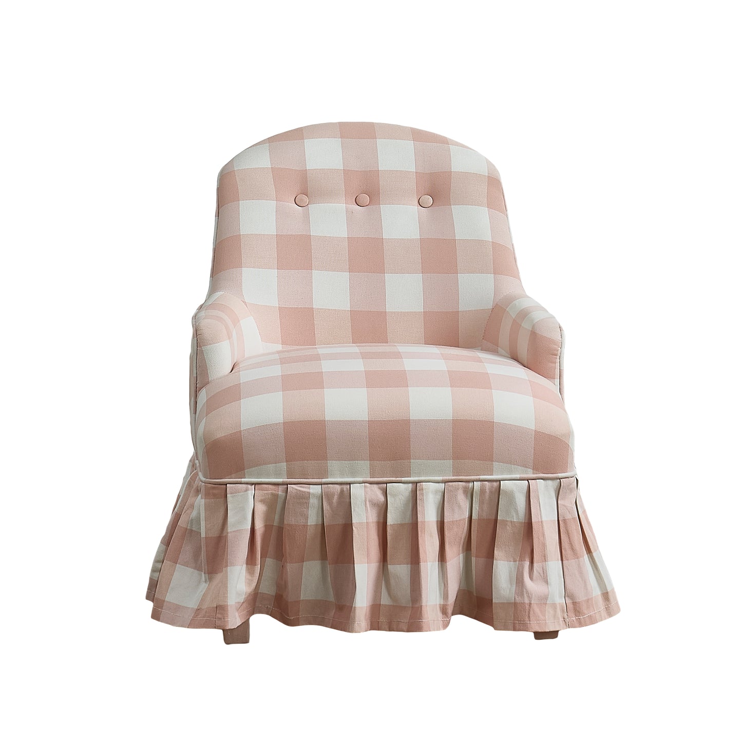 Upholstered Childrens Chair Pink Gingham