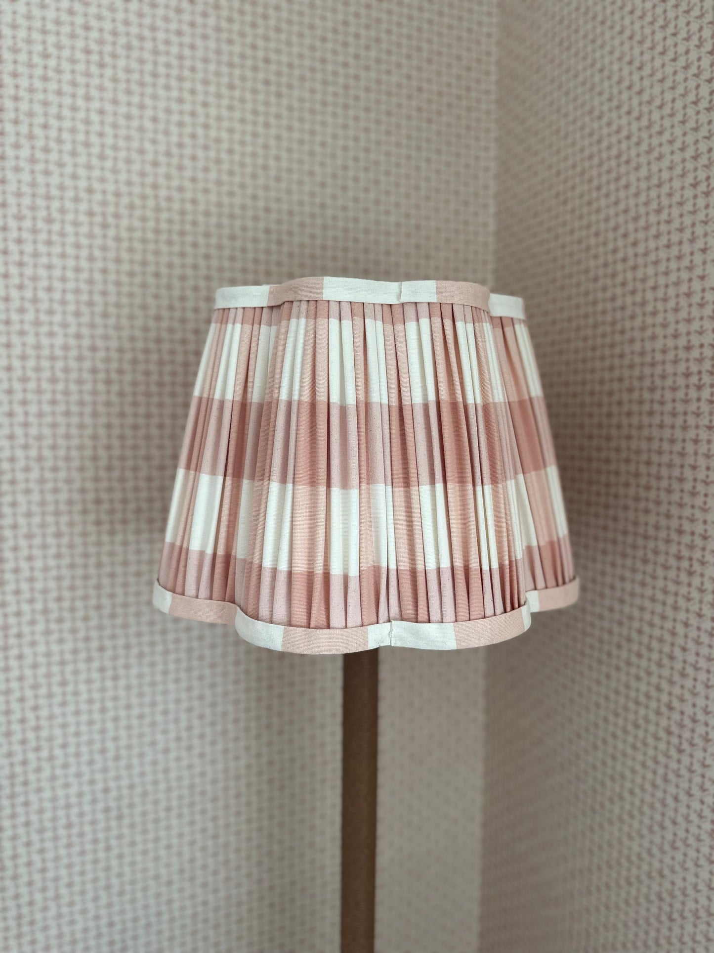 Pleated Scalloped Lampshade 35cm Pink and Blue PRE ORDER JULY