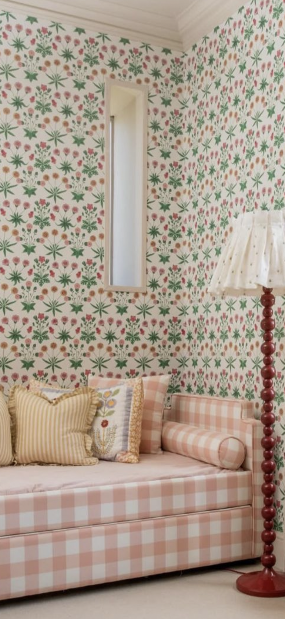 The Posie Upholstered Pink Gingham Children's Bed