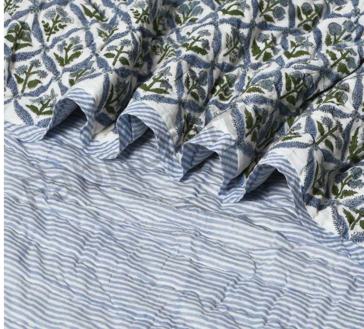 Indian Print Blue and Sage