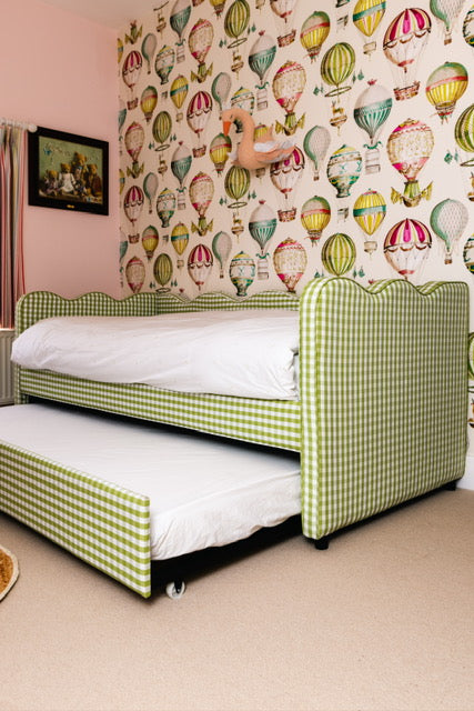 The Lochlan Trundle Bed - Wavy Green Gingham PRE ORDER
