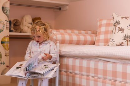 PRE ORDER Upholstered Pink Gingham Children's Bed
