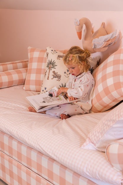PRE ORDER Upholstered Pink Gingham Children's Bed