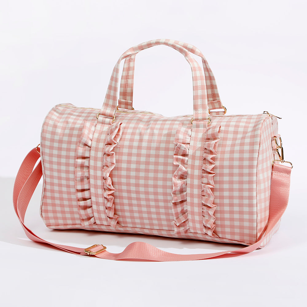 Gingham Overnight Bag Pink