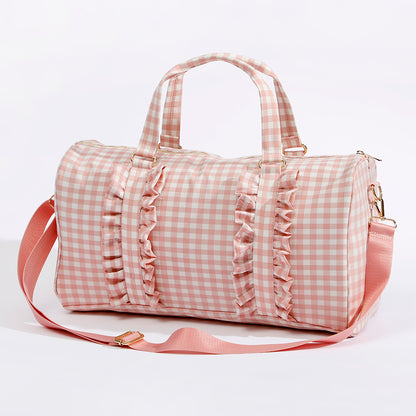 Gingham Overnight Bag Pink