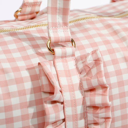 Gingham Overnight Bag Pink