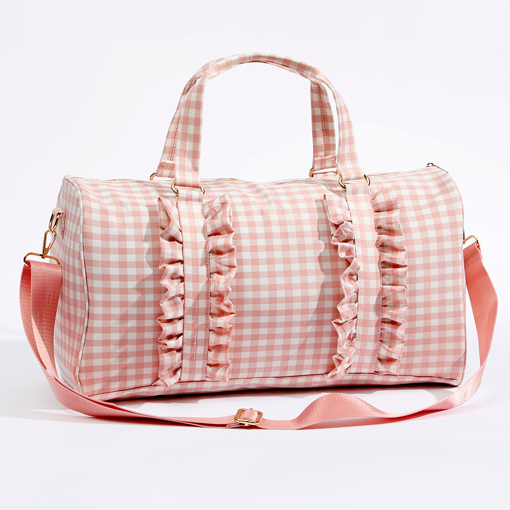 Gingham Overnight Bag Pink