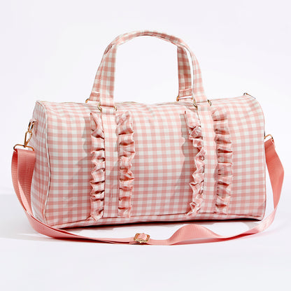 Gingham Overnight Bag Pink