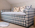 The Posie Upholstered Blue Single Gingham Single bed SHIPPING29th June