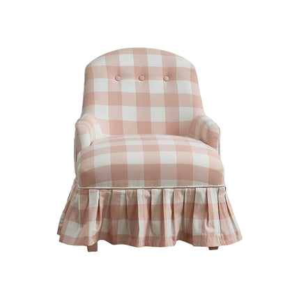 Upholstered Childrens Chair Pink Gingham