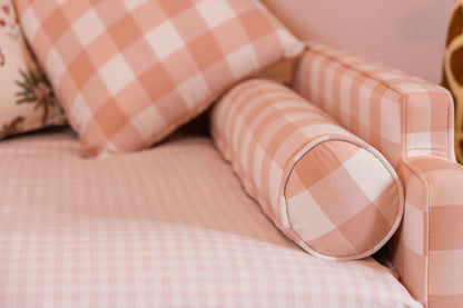 PRE ORDER Upholstered Pink Gingham Children's Bed