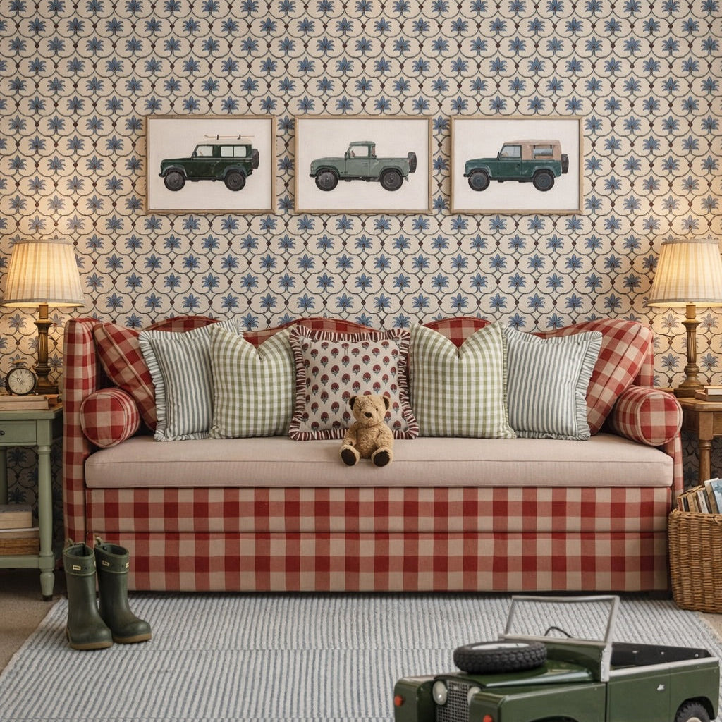 Posie Red Gingham Bed Trundle Bed