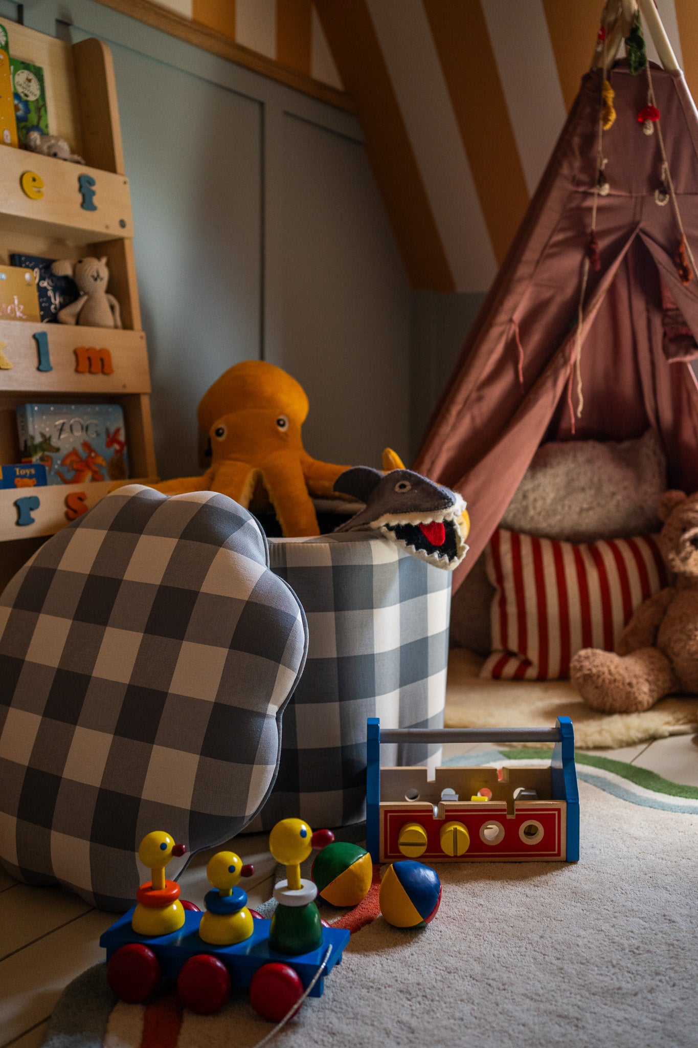 Teddy Storage Ottoman in Blue