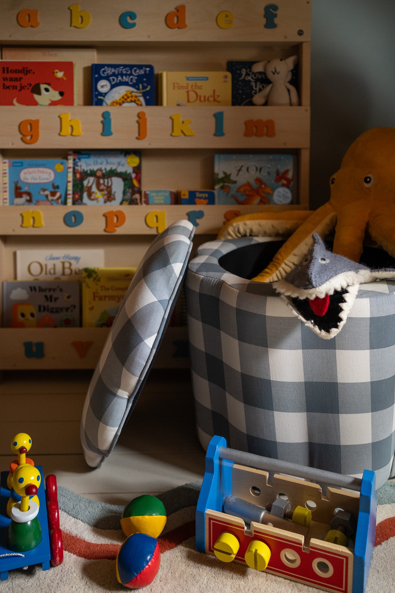 Teddy Storage Ottoman in Blue