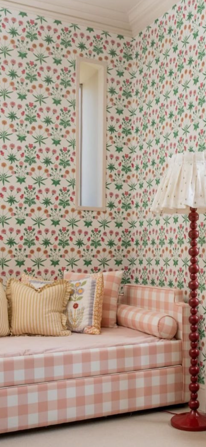 The Posie Upholstered Pink Gingham Children's Bed