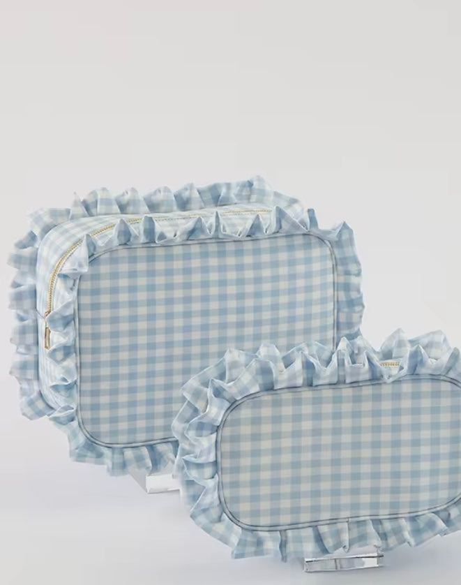 Gingham Ruffle Wash Bag for Children