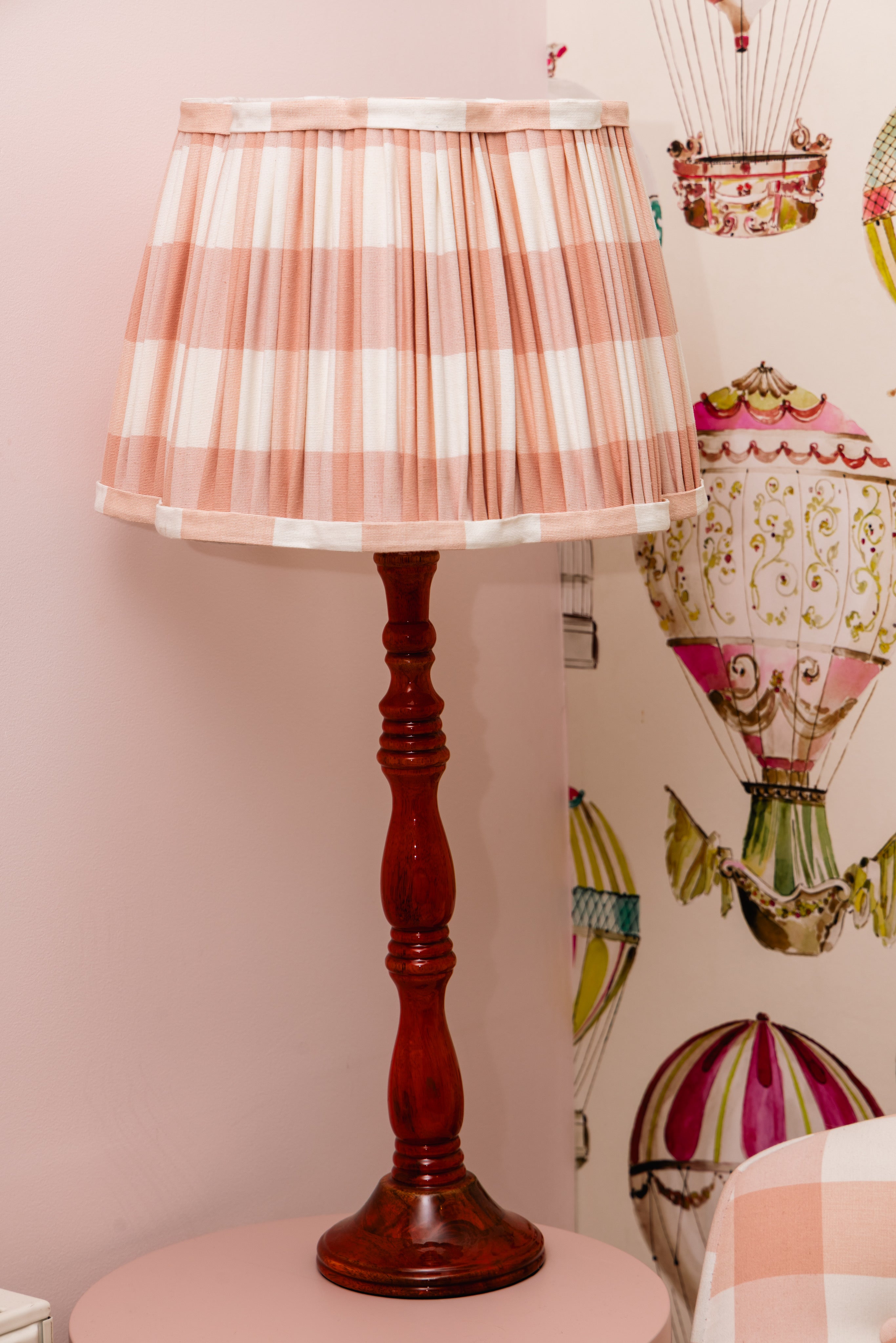 Pleated Scalloped Lampshade 35cm Pink