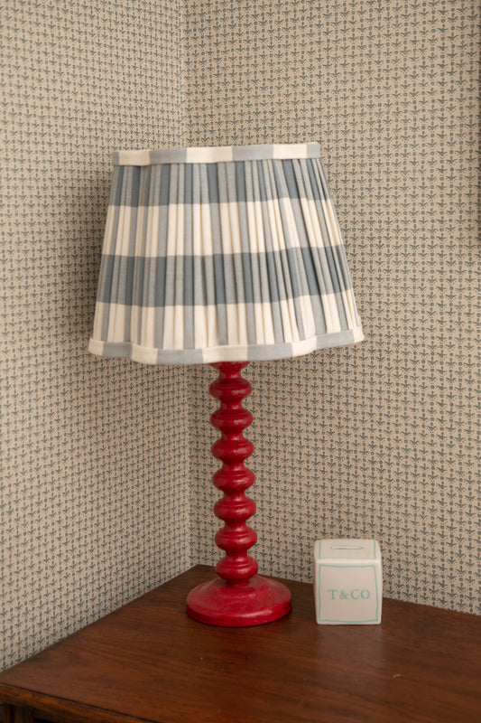 Pleated Scalloped Lampshade 35cm Blue