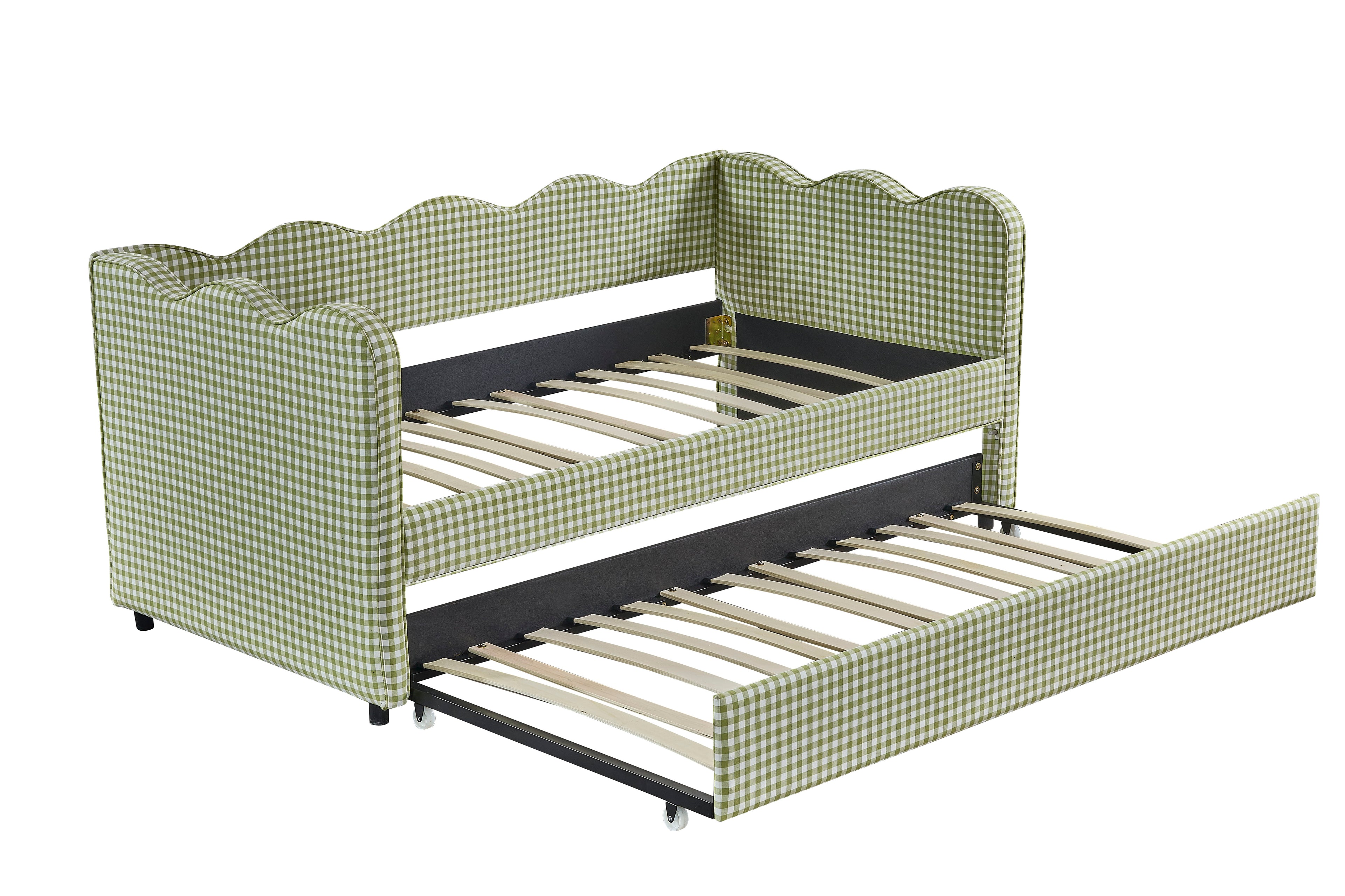 The Lochlan Trundle Bed - Wavy Green Gingham PRE ORDER