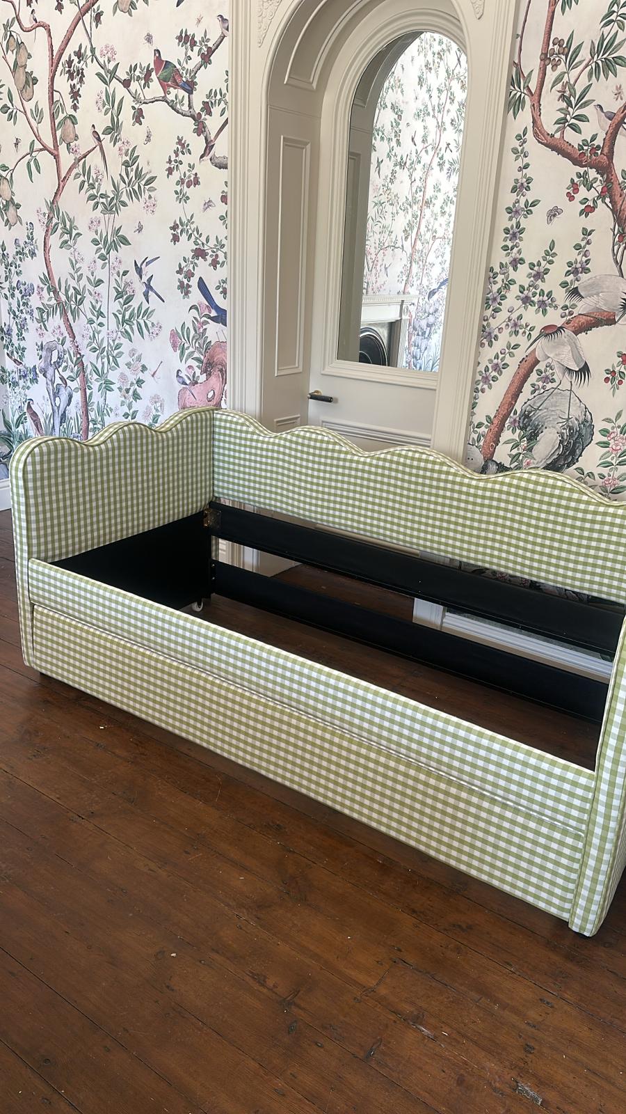 The Lochlan Trundle Bed - Wavy Green Gingham PRE ORDER