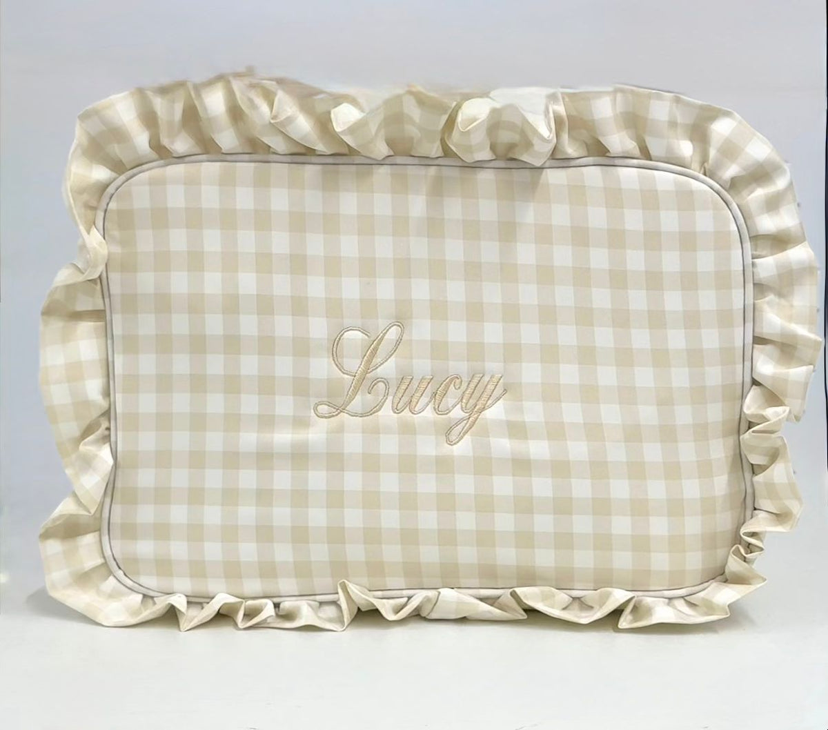 Gingham Ruffle Wash Bag for Children