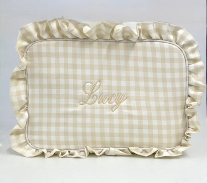 Gingham Ruffle Bag Wash Bag Children