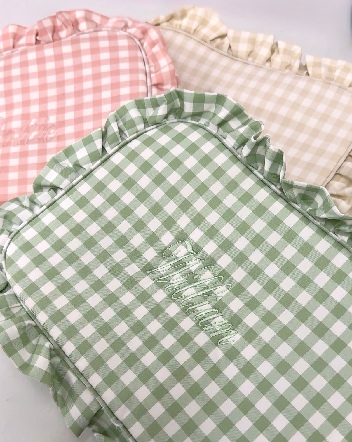 Gingham Ruffle Bag Wash Bag Children