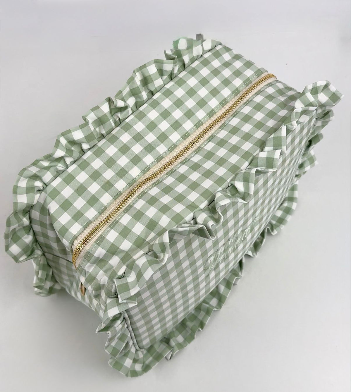 Gingham Ruffle Wash Bag for Children