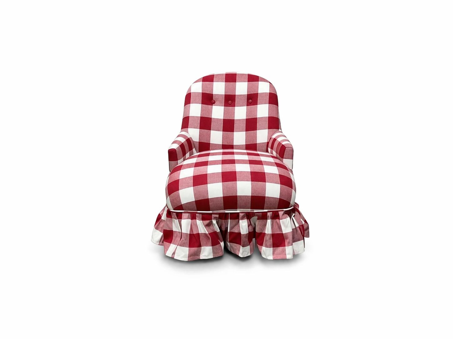 Upholstered Childrens Chair Red Gingham