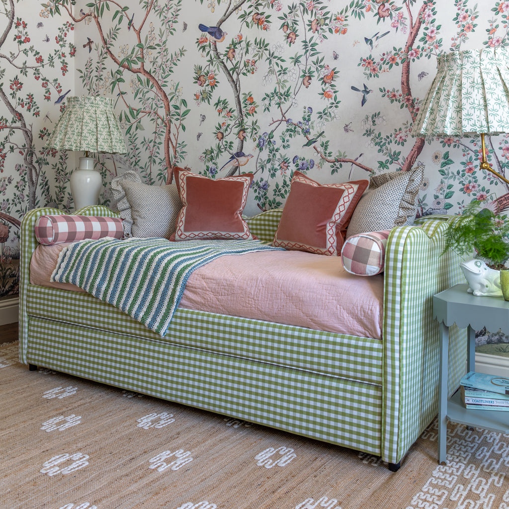 The Lochlan Trundle Bed - Wavy Green Gingham PRE ORDER