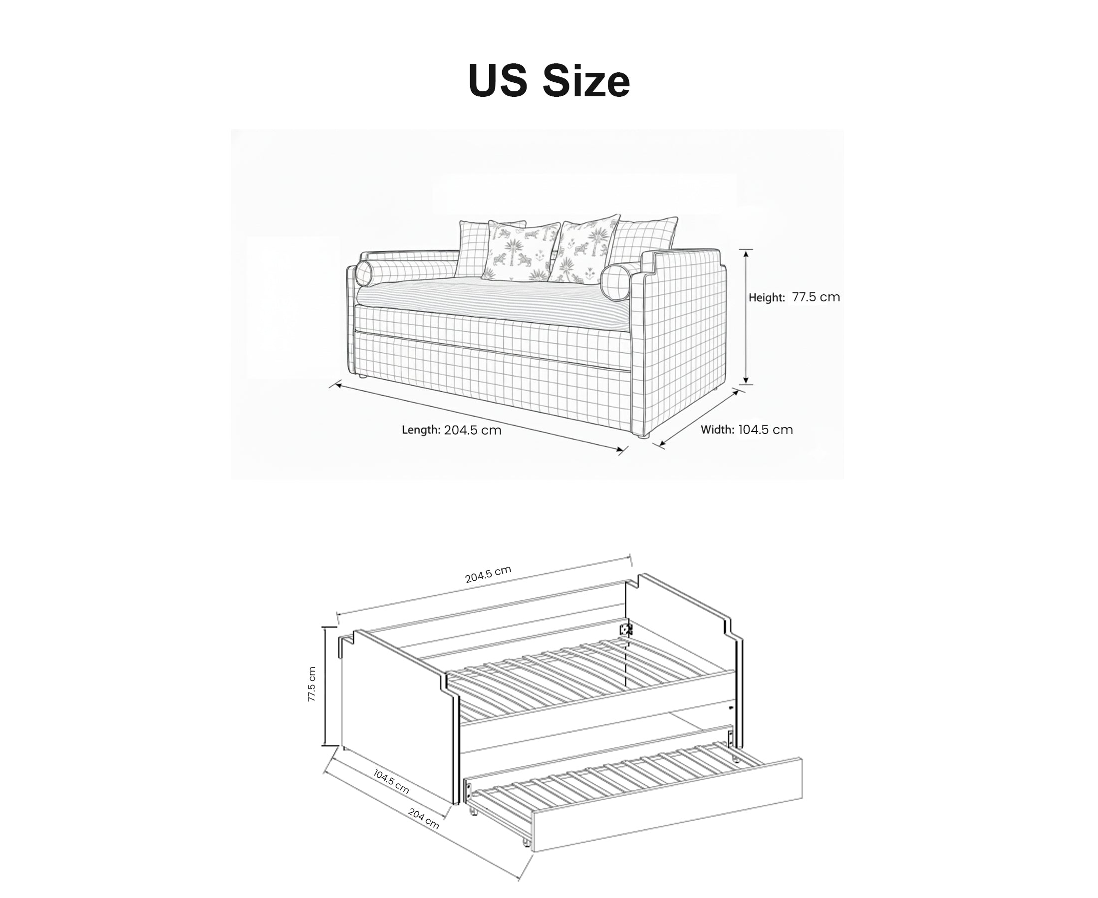 The Posie Upholstered Pink Gingham Single Bed