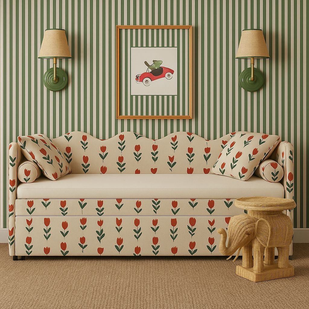 Custom Posie and Penn Bed with customers fabric