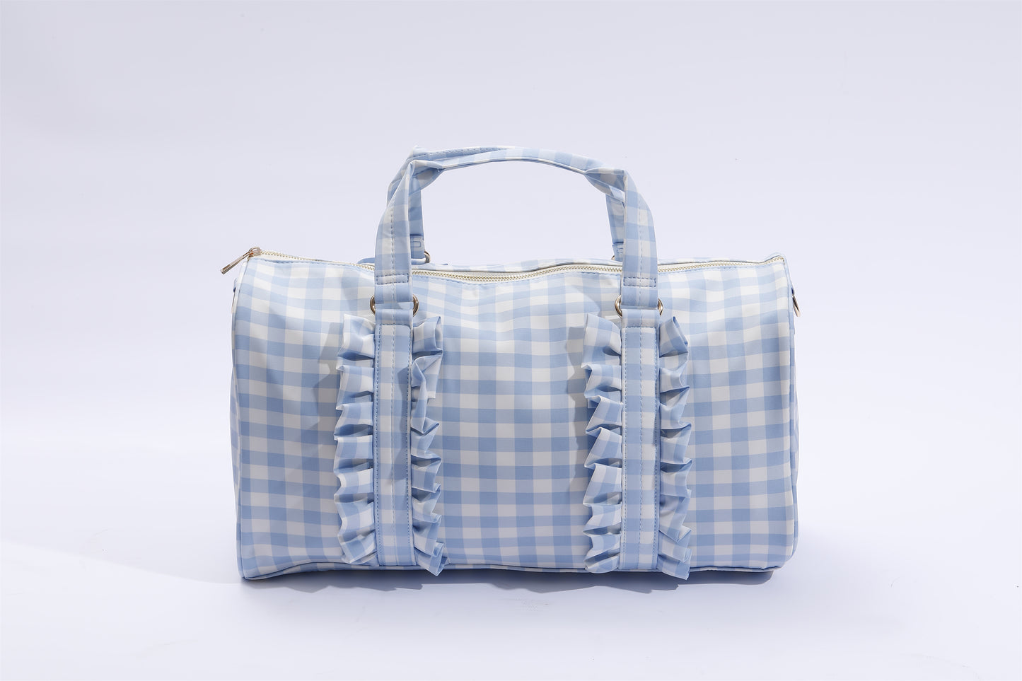 Gingham Overnight Bag Blue