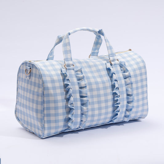 Gingham Overnight Bag Blue