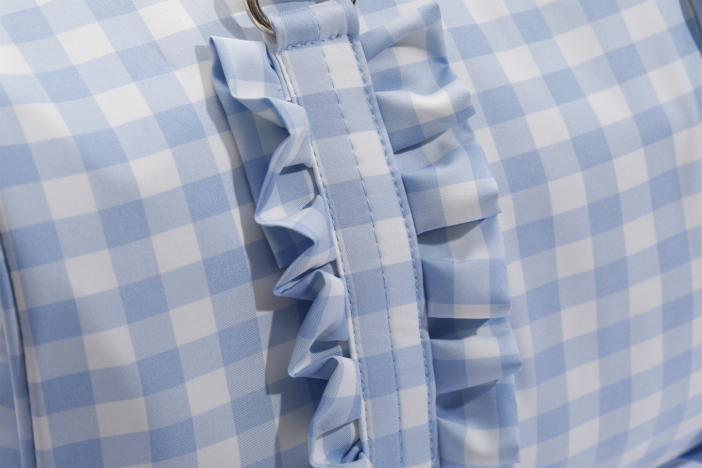 Gingham Overnight Bag Blue