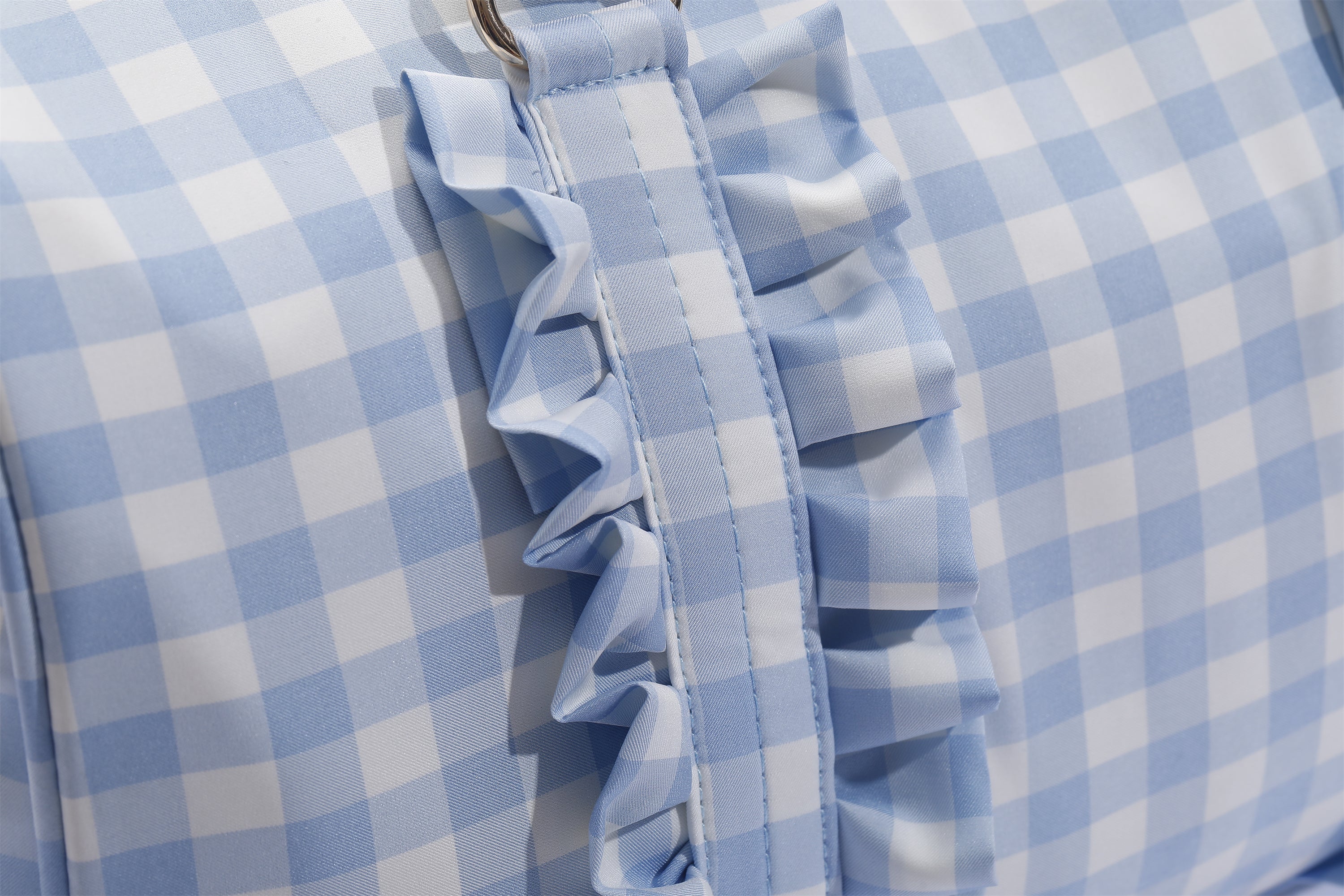Gingham Overnight Bag Blue