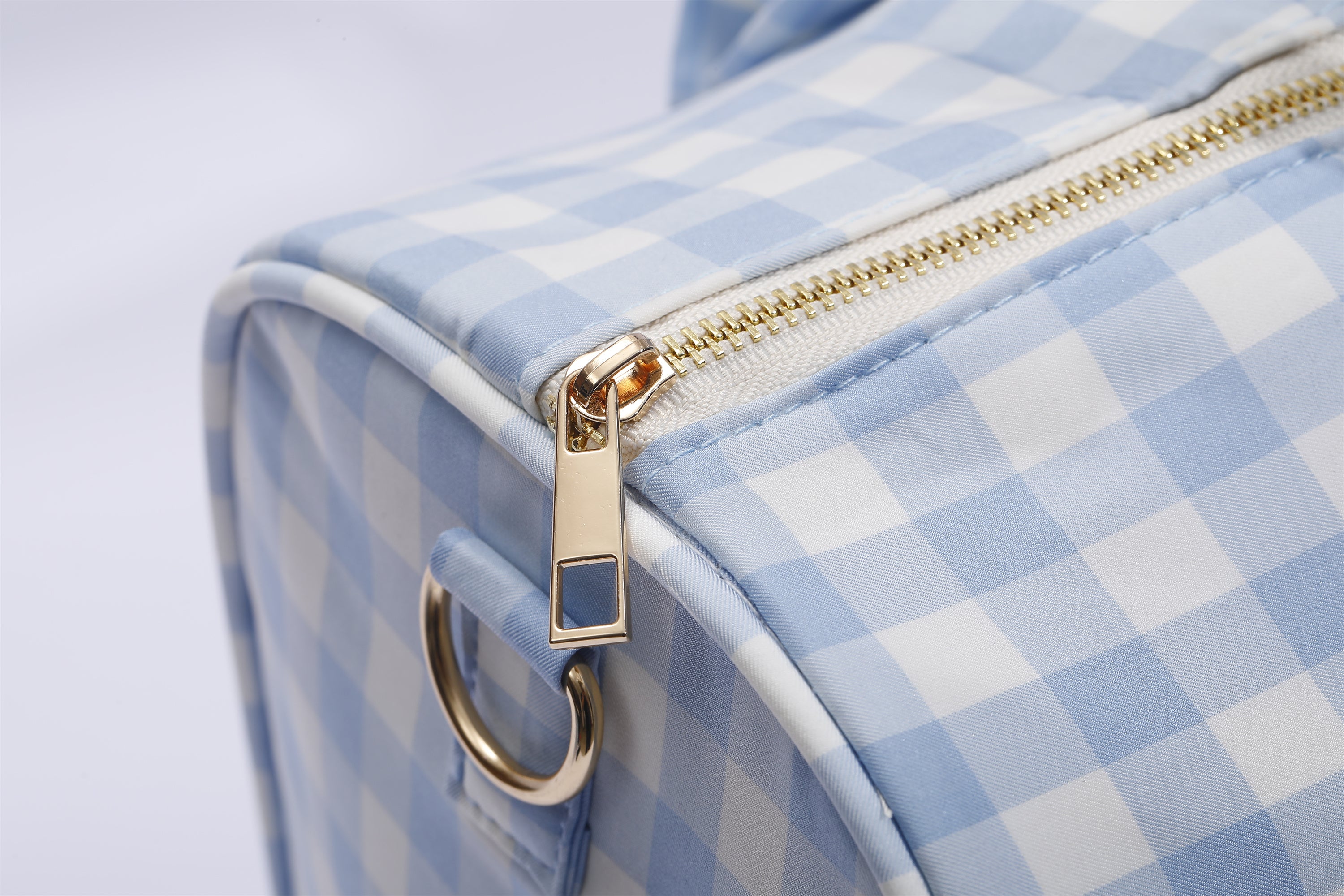 Gingham Overnight Bag Blue