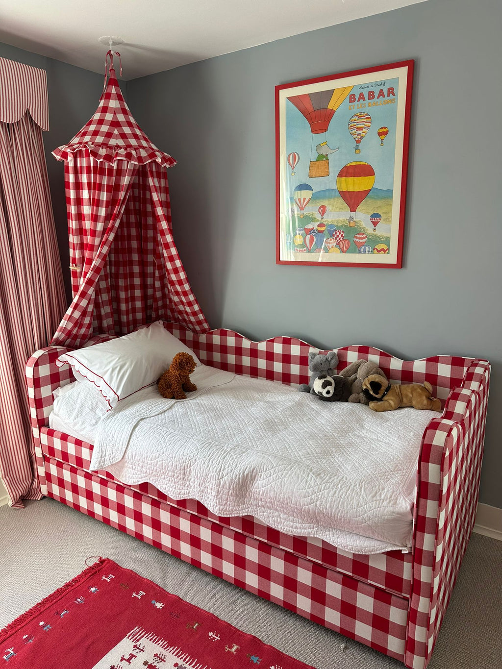 Lochlan Red Gingham Single Bed