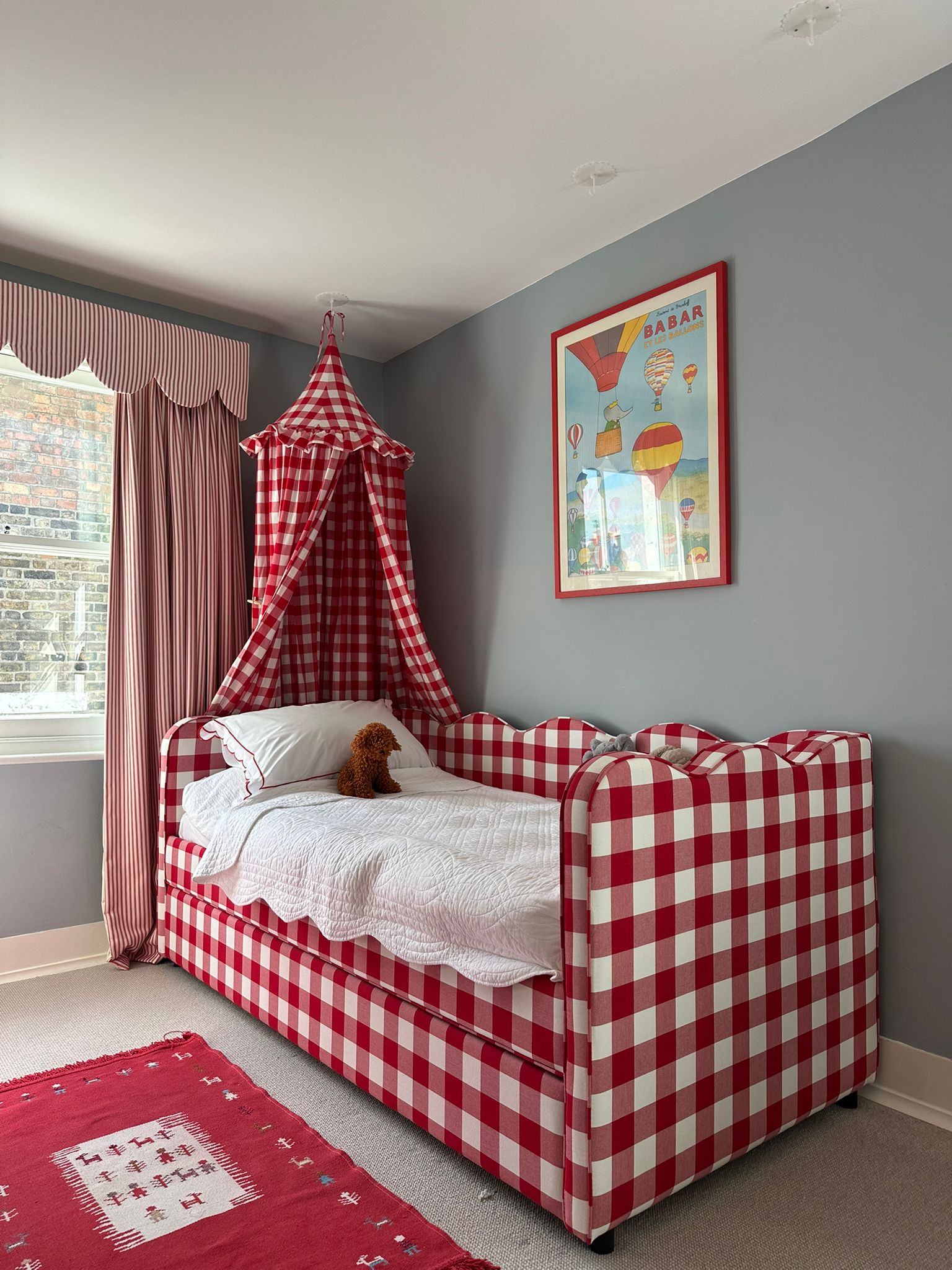 Lochlan Red Gingham Single Bed