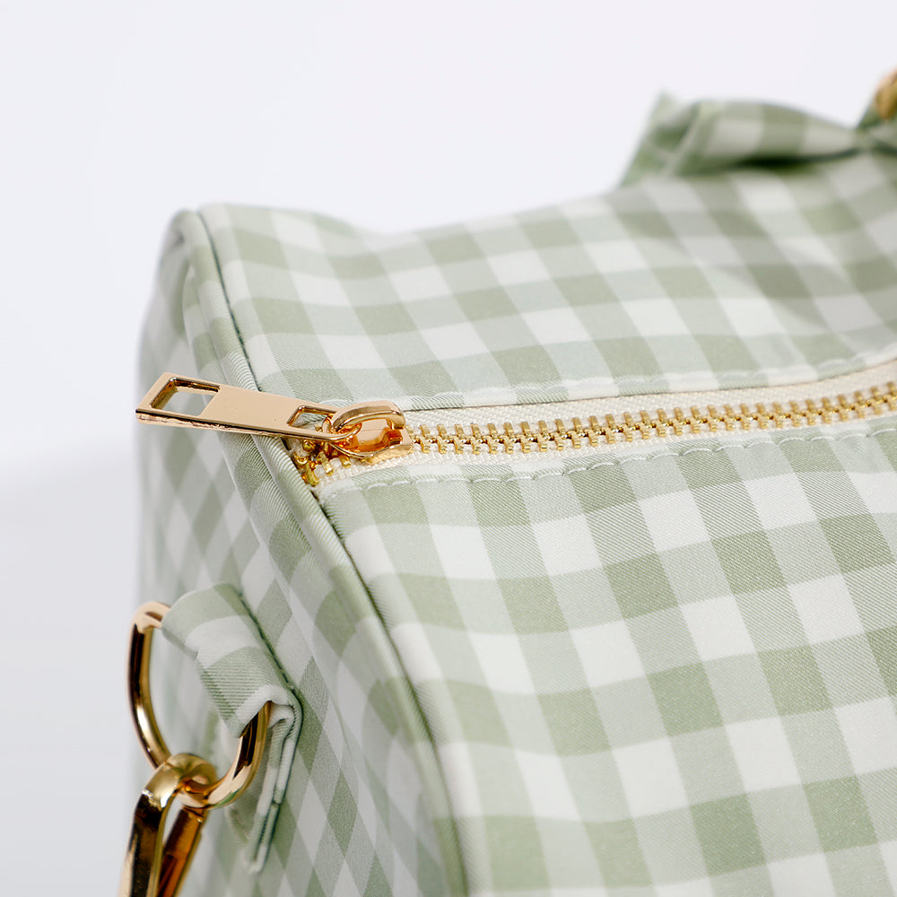 Gingham Overnight Bag Green