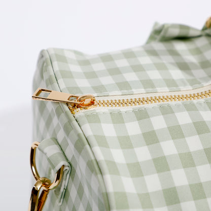 Gingham Overnight Bag Green