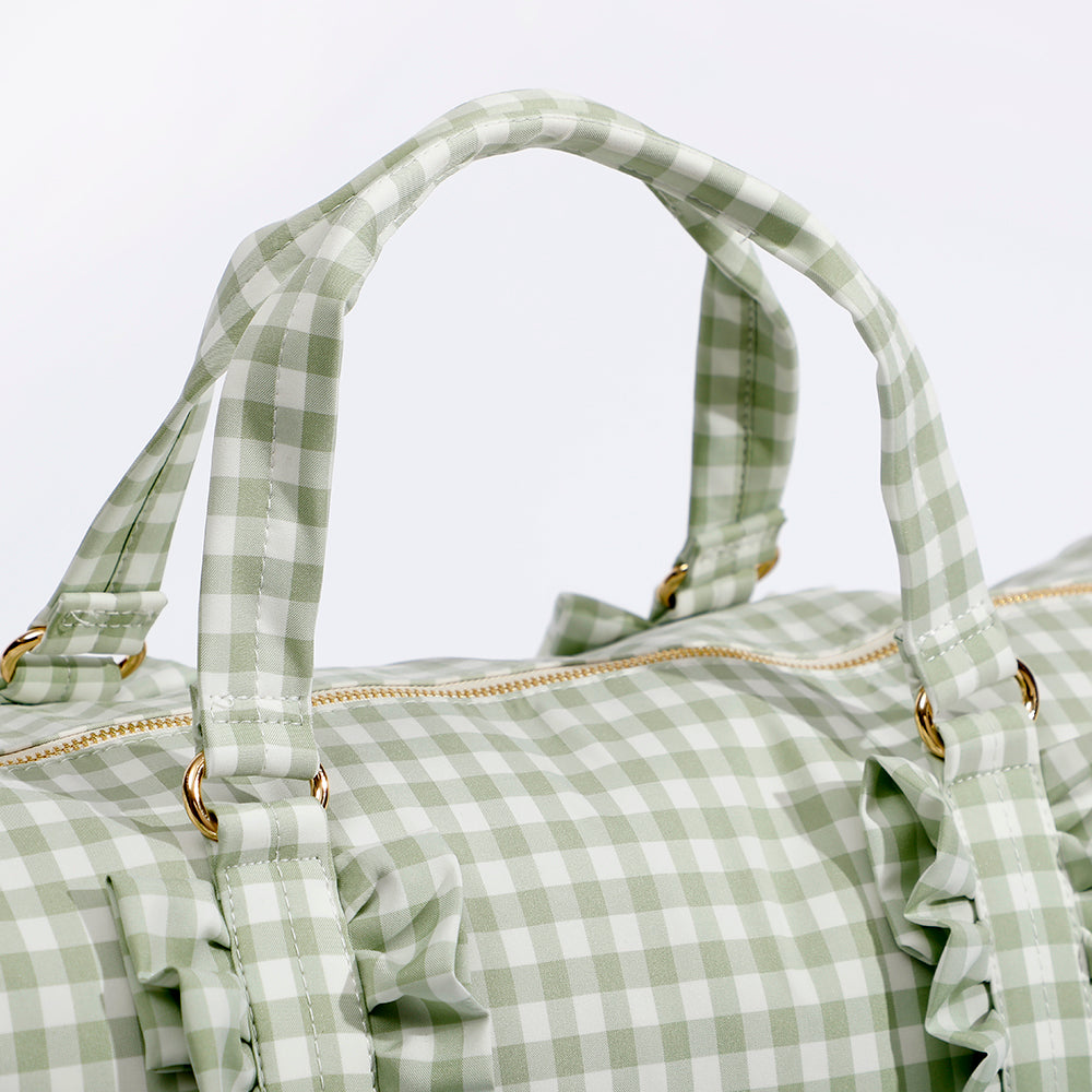 Gingham Overnight Bag Green
