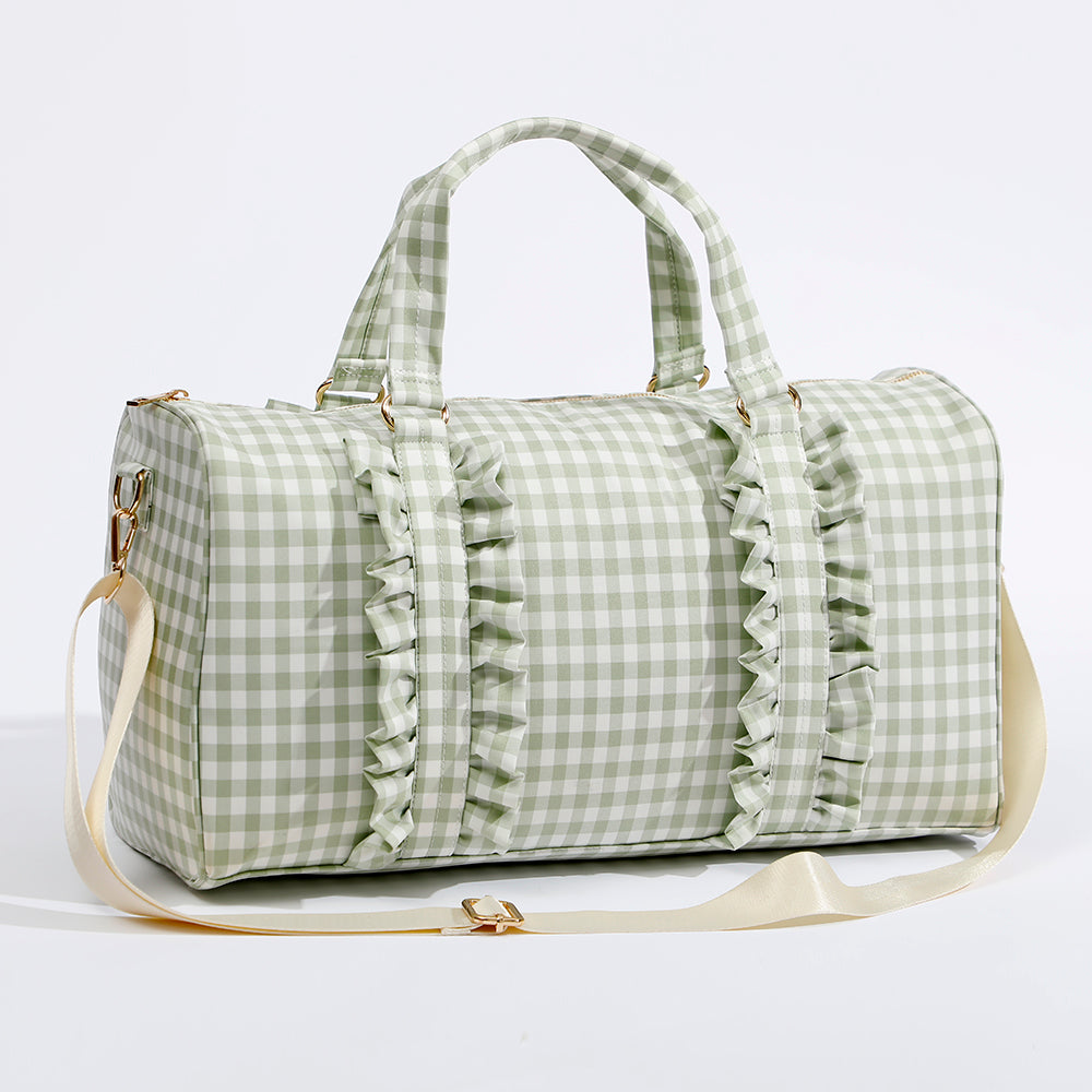 Gingham Overnight Bag Green