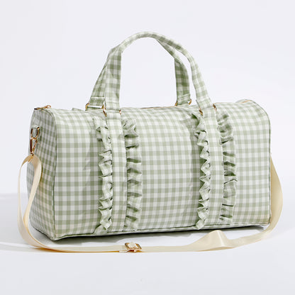 Gingham Overnight Bag Green