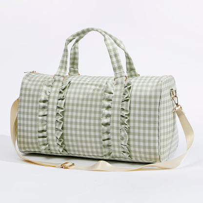 Gingham Overnight Bag Green