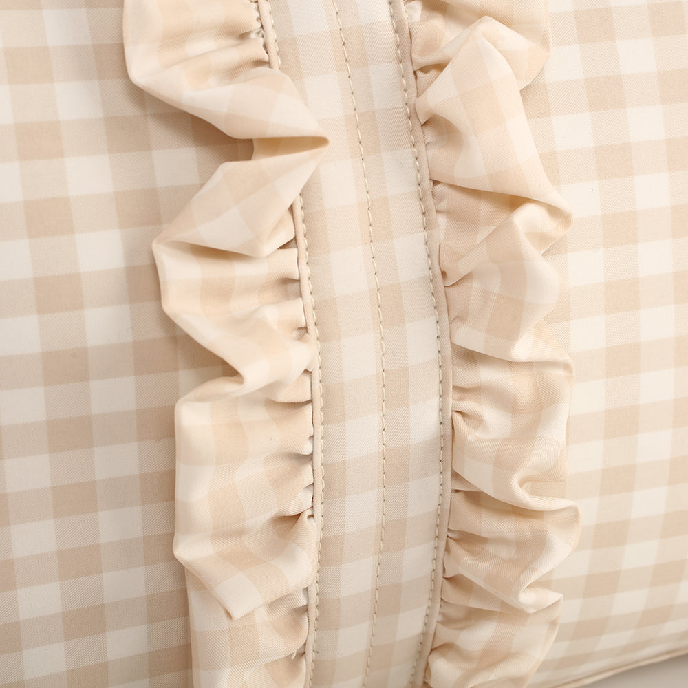 Gingham Overnight Bag Beige