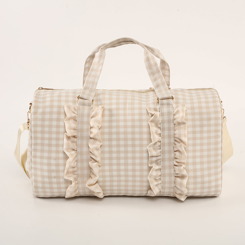 Gingham Overnight Bag Beige