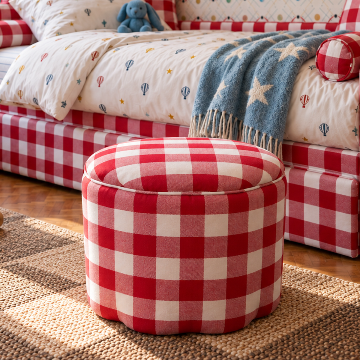 Teddy Storage Ottoman in Red
