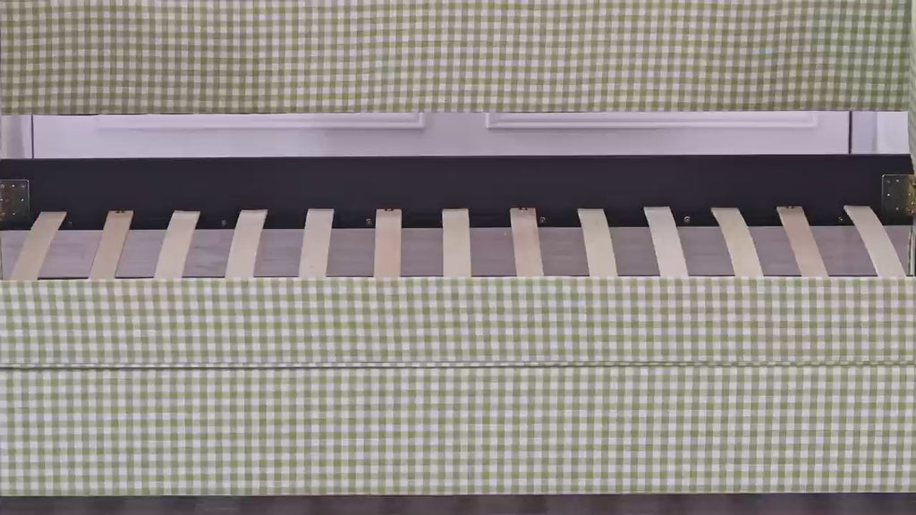 The Lochlan Trundle Bed - Wavy Green Gingham PRE ORDER